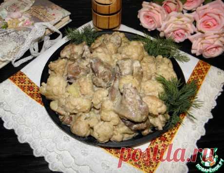 Куриная печень с цветной капустой – кулинарный рецепт