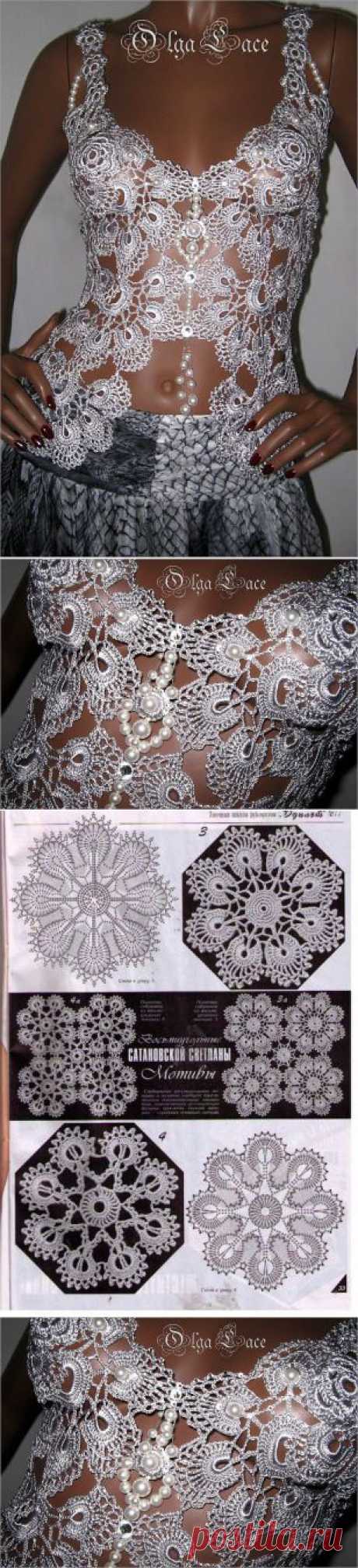 Olga Lace. Топ из атласной пряжи.