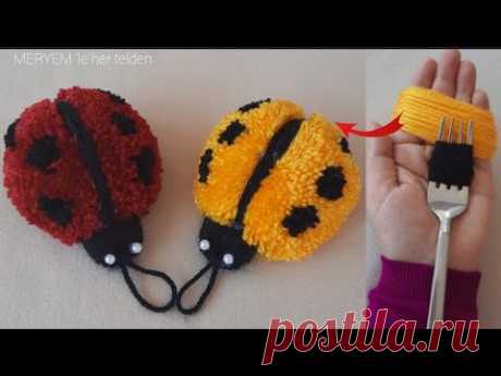 😍🐞🐞 КАК СДЕЛАТЬ божью коровку из пряжи?
