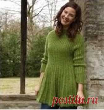 . Теплая туника спицами