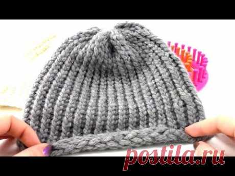 Knitting Loom Mütze Stricken einfach Anfänger Rundstricken Wintermütze - YouTube