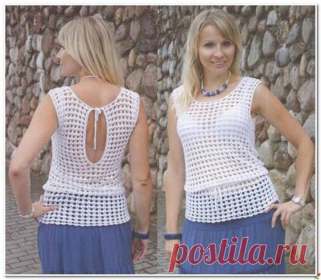 Туника с разрезом на спине вязаная крючком. | Домоводство для всей семьи