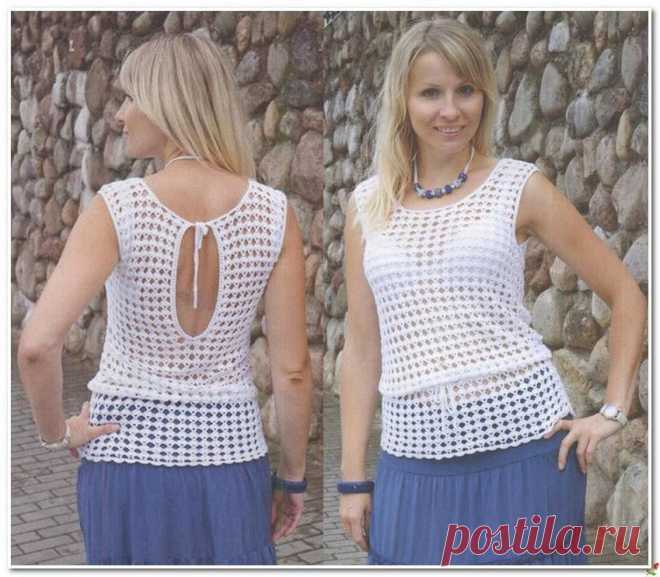 Туника с разрезом на спине вязаная крючком. | Домоводство для всей семьи
