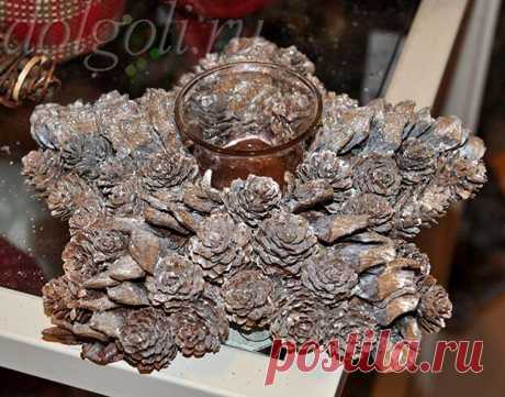 Поделки из шишек своими руками - фото новогодних украшений