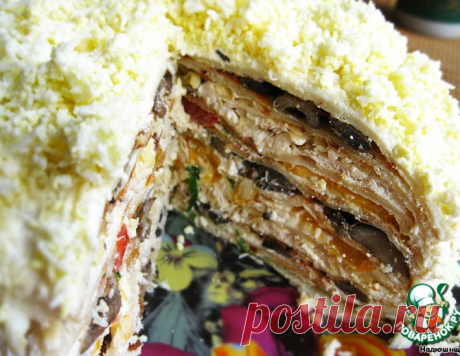 Закусочный блинный торт – кулинарный рецепт