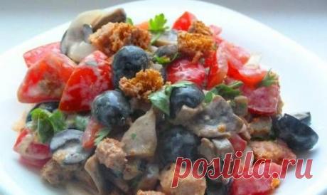 Салат с жареными грибами - пошаговый кулинарный рецепт с фото. / Простые рецепты