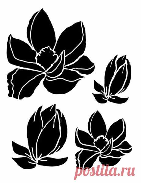 Magnolias 8x10 stencil, crafting, baking, kids, journaling, art journaling, painting, stenciling, shawn petite