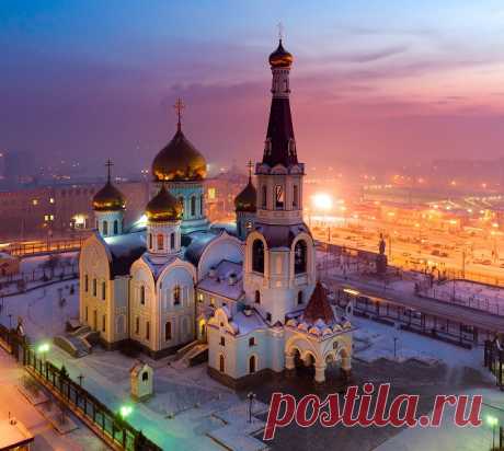Россия, г. Чита, Казанский собор зимой