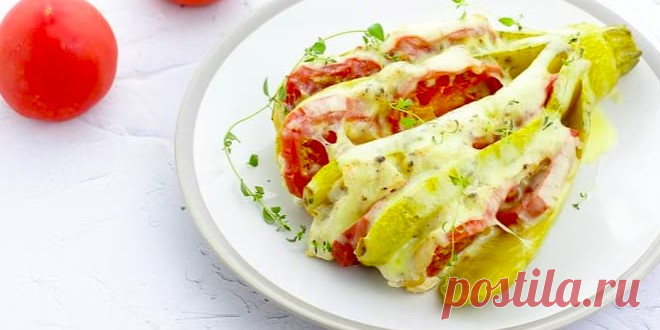 ВЕЕР ИЗ КАБАЧКА С ПОМИДОРАМИ И КУРИЦЕЙ