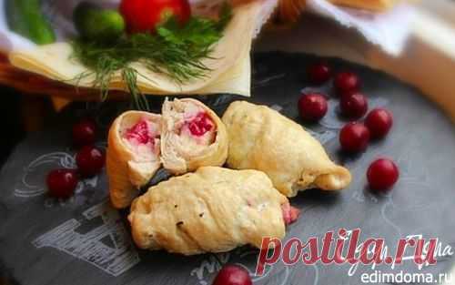 Куриные рулетики с моцареллой и вишней | Кулинарные рецепты от «Едим дома!»