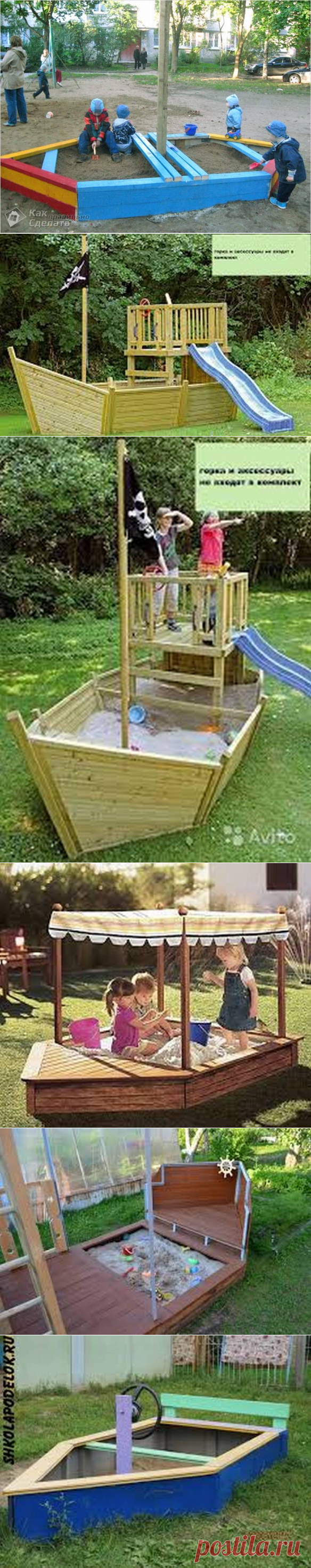 Детская деревянная песочница - машина с чертежами, размерами и поэтапными фото