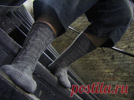 Вязаные спицами мужские носки "Для бойфренда" - Вяжи.ру
