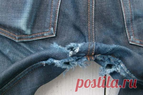 Как отремонтировать протертые между ног джинсы