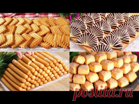 4 лучших рецепта печенья! 🔝 Вкуснее, чем в магазине! Простая выпечка в чаю!