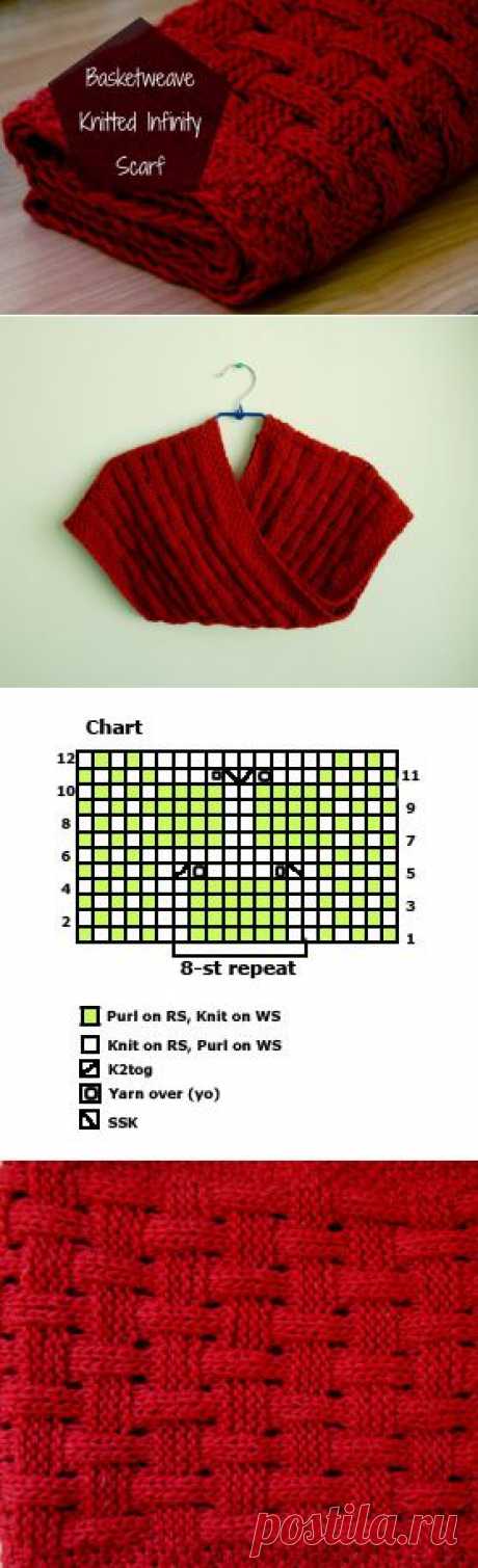 Basketweave Трикотажные Бесконечность Шарф | Things We Do Блог