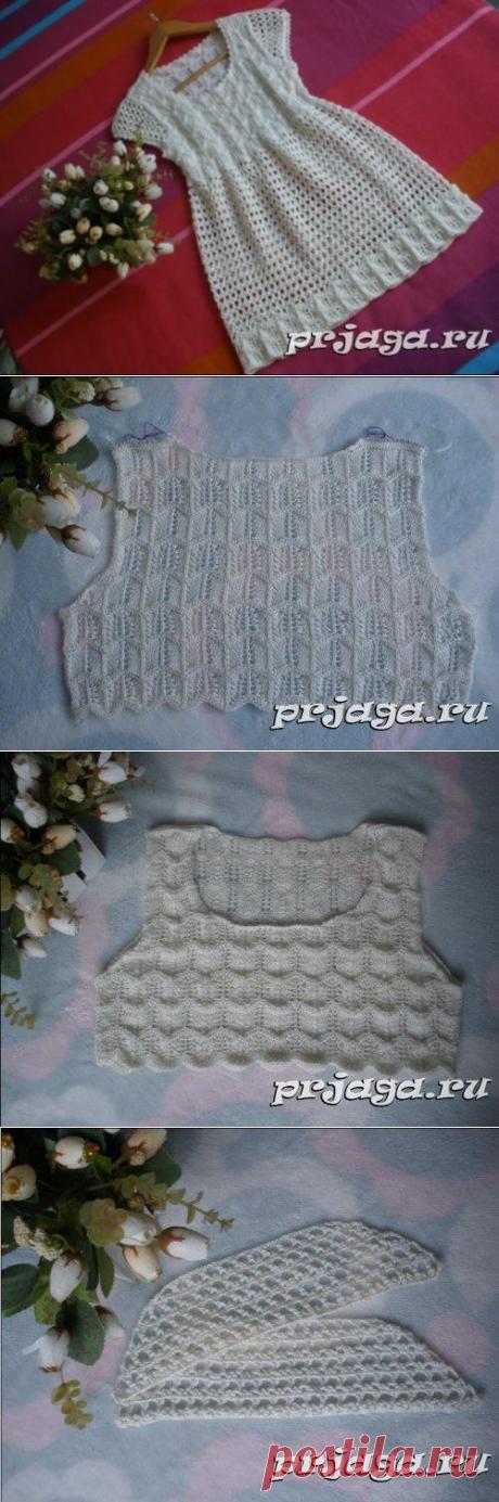 Ажурная туника крючком и спицами