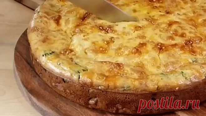 Быстрый заливной пирог с луком и яйцом (рецепт в теме)