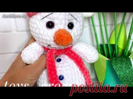 Амигуруми: схема Снеговичок. Игрушки вязаные крючком - Free crochet patterns.