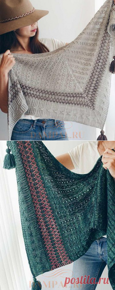 Две треугольные шали с одним рисунком | DAMские PALьчики. ru