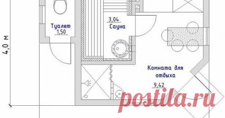 Проект сауны «Банька» на 4 человека