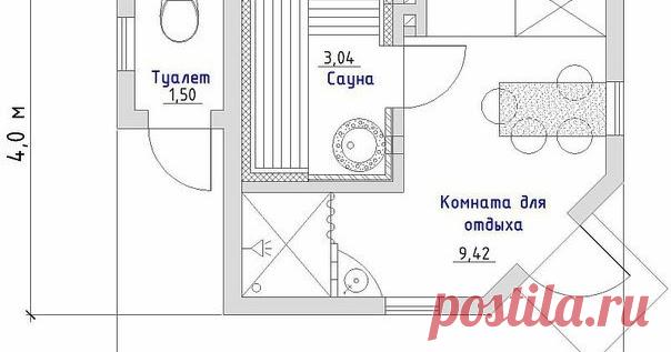 Проект сауны «Банька» на 4 человека