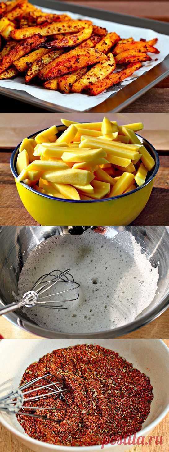 Ароматный картофель фри, запеченный в духовке