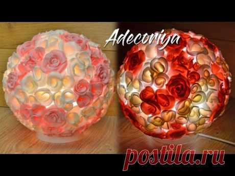 Светильник-ночник из обрезков изолона! Цветы из отходов изолона! Adecoriya | DIY Isolon lamp