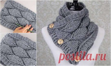 Crochet Leaf Stitch Cowl Free Pattern - Yarn & Hooks It is not a secret that we - women love fancy cowls and scarves and wearing them is some kind of a pleasure, especially if they are made with our own...