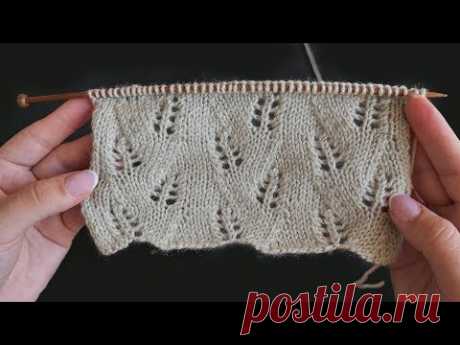 «Колоски» узор спицами | «Spikelets» knitting pattern