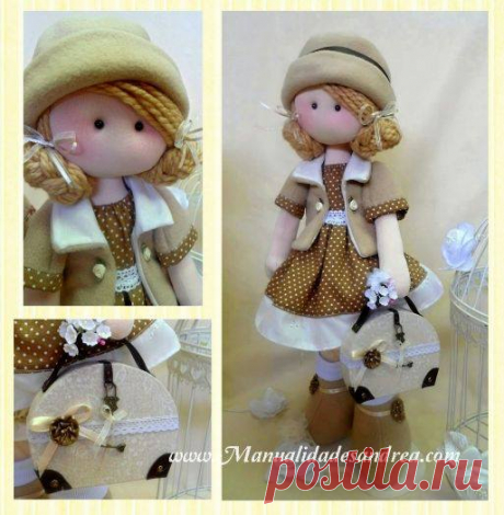 Кукла + МК + выкройка. Manualidadesandrea.