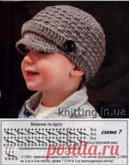 Детская вязаная кепка крючком - Пуговка - вязание спицами и крючком для всех