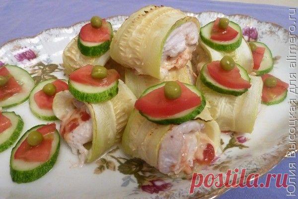 Рулетики с кабачком и курицей