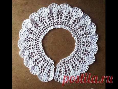 Вяжем кружевной воротничок крючком.Crocheted collar | Вязание крючком и спицами