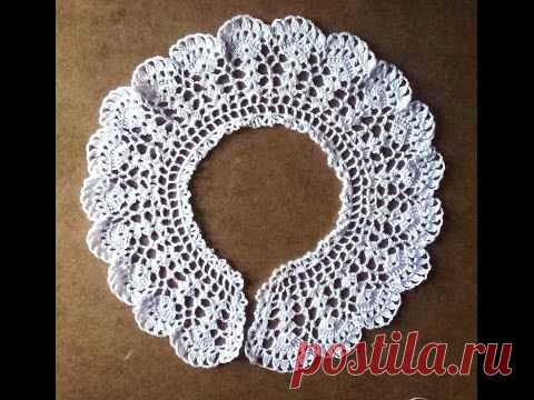 Вяжем кружевной воротничок крючком.Crocheted collar | Вязание крючком и спицами