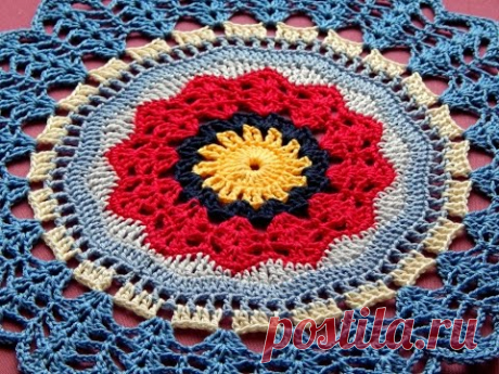 Easy Сrochet  Rug  Mandala  Doily Tutorial Part 3