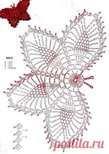 Бабочки крючком
