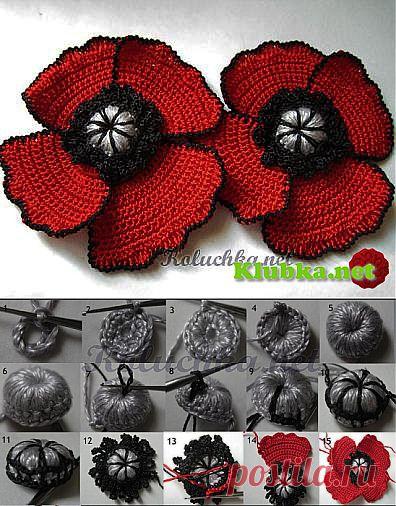 Маки крючком (Мастер-класс) » Клубка.Нет - Все о вязании крючком