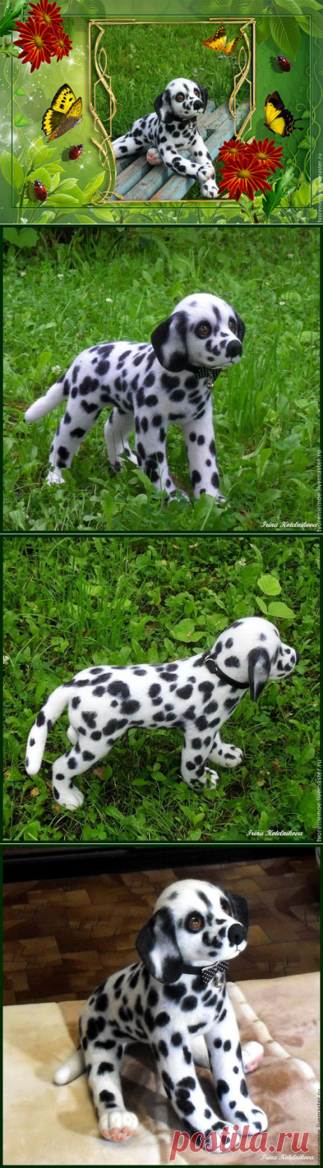 Купить Щенок далматинца. - чёрно-белый, далматинец, щенок валяный, щенок из шерсти, далматин