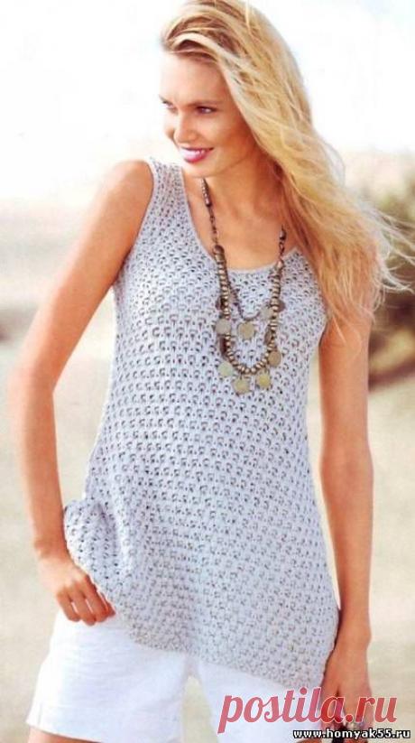 Летние топы, маечки для женщин спицами - Схемы и описания вязаных изделий | «Хомяк55.ру» сайт о вязании