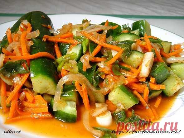 Кимчи из огурцов (Очень вкусная, острая закуска из огурцов!!!))) - Простые рецепты Овкусе.ру