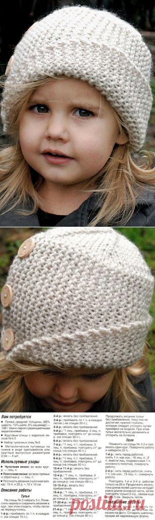 Детская шапочка спицами