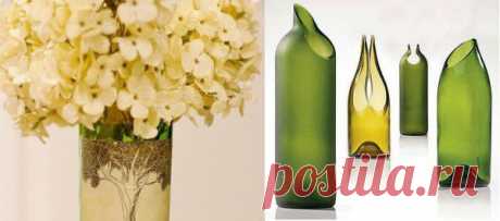 Художественно обрезаем горлышко бутылку и делаем красивую бутылку