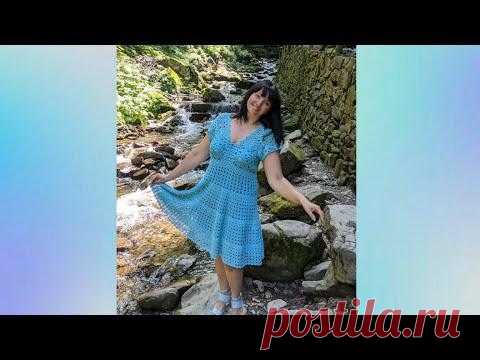 Платье "Лагуна". Платье крючком из льна. Часть 3. Фотоальбом.