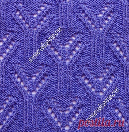 узор по японской схеме спицами | каталог вязаных спицами узоров