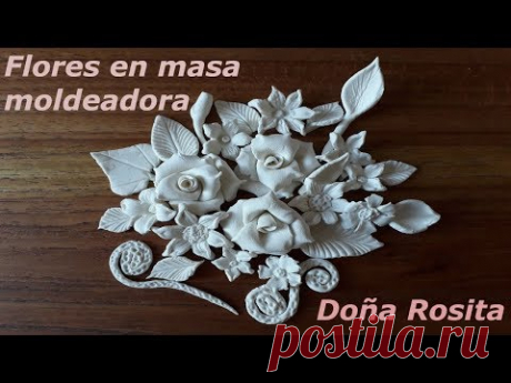 Como hacer flores con porcelana fria o masa moldeadora sin molde facil de hacer