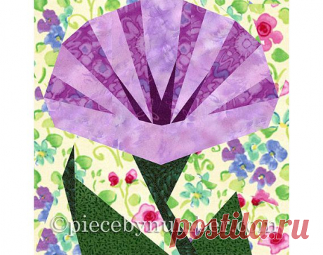 Morning Glory Цветок одеяло поэлементной по PieceByNumberQuilts