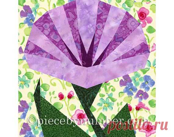 Morning Glory Цветок одеяло поэлементной по PieceByNumberQuilts
