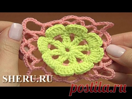Crochet Floral Motif  Tutorial  38 часть 1 из 2 Цветочный мотив крючком