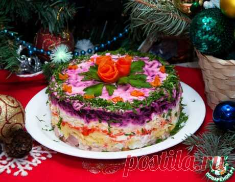 Салат «Генерал» с копченой курицей и свеклой – кулинарный рецепт