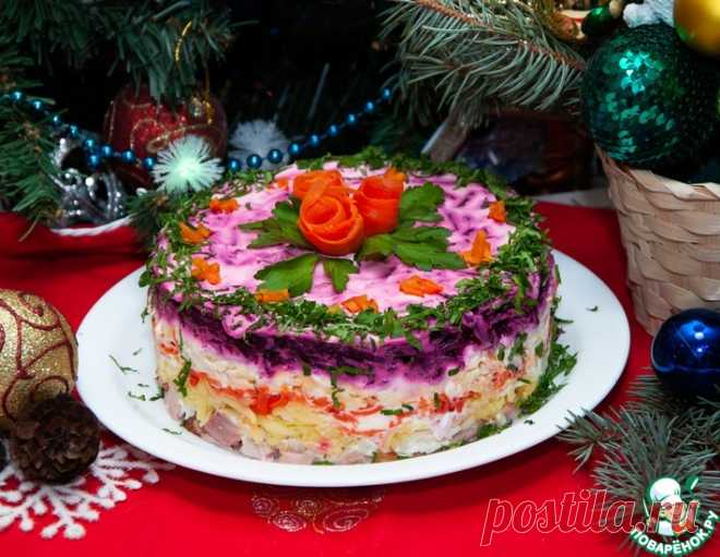 Салат «Генерал» с копченой курицей и свеклой – кулинарный рецепт